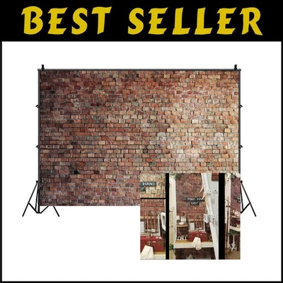 便携式10x8英尺非反光红砖背景摄影和装饰 — 第 1/4 张图片