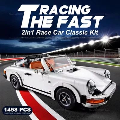 1458PCS Retro Racing Car Building Blocks Set | 2-in-1 Classic Model Kit Toy - Image 1 of 4