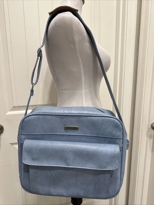 Vintage Samsonite 70s BLUE Travel Shoulder Bag Carry On Luggage Cordoba Pockets - Image 1 of 4
