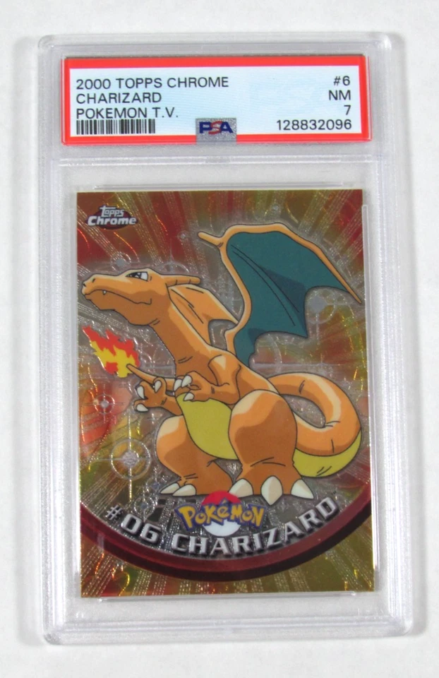 2000 Topps Chrome Pokemon T.V. #06 CHARIZARD PSA 7 NM - Image 1 of 2