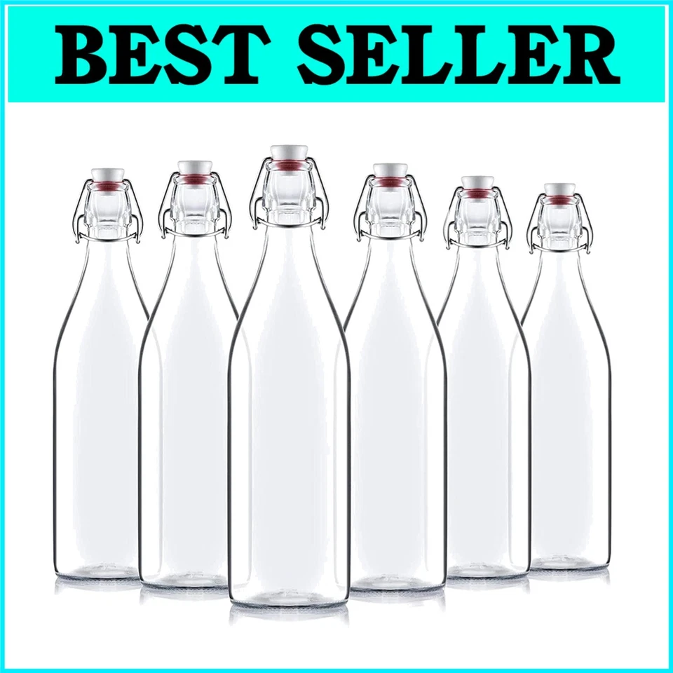 Bormioli Rocco Giara Clear Glass Bottle With Stopper Swing Top Bottles Great for