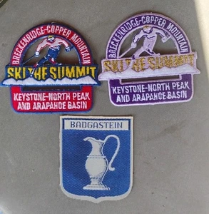Lot 3 Ski the Summit Breckenridge Keystone State of Colorado sew on patch - Foto 1 di 5