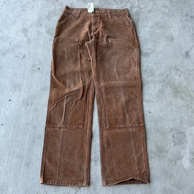 Винтажный Y2K Carhartt коричневый женщин двойной колена работы носить плотник брюки - Изображение 1 из 4