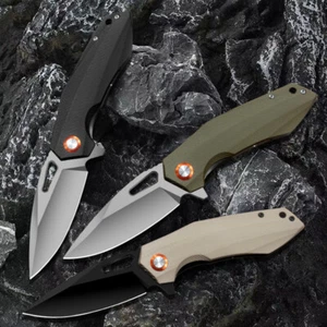 1PC. D2 Steel Folding Knife 8cm Blade G10 Handle Camping Bushcraft Survival - Picture 1 of 18