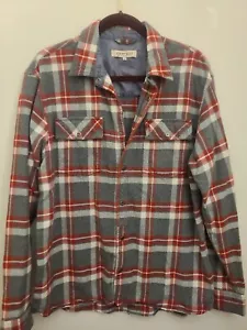 Gramicci kariertes grau/rot Flanell Langarm Druckknopf Hemd Gr. L - Bild 1 von 4
