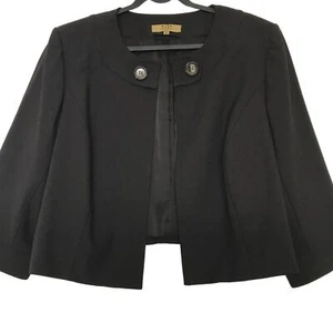 Alex Marie Size 18 Crop Open Front Jacket Wool Blend 3/4 Sleeve Brown NWT - Picture 1 of 9