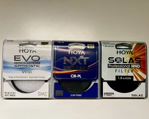 3 Hoya Filter 67mm--UV(0), Infrared Neutral Density (ND) 1.8, Polarizer (CIR-PL) - Picture 1 of 6