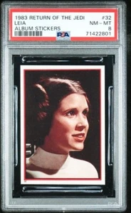 1983 STAR WARS Return of the Jedi Album Stickers #32 Leia PSA 8 NM-MT - RARE! - Picture 1 of 2