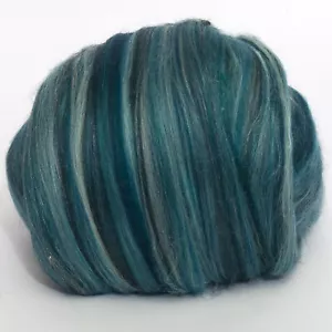 Merino/Silk (70/30) Dyed Mojito Top DHG 100g Wool Roving Spinning Felting Green - Picture 1 of 2