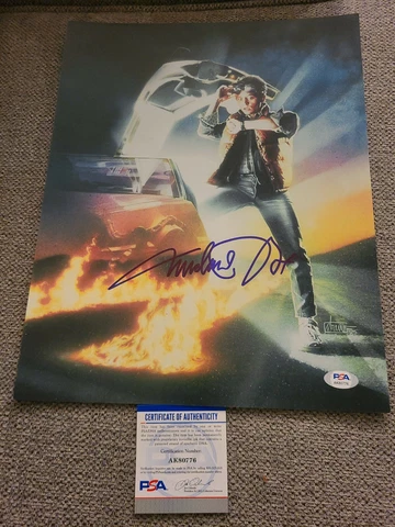 MICHAEL J FOX SIGNED 11X14 PHOTO BACK TO THE FUTURE TIME PSA/DNA CERTED #AK80776 Cover