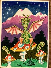 MTG ARTIST PROOF Italian Cucciolo di Drago Dragon Whelp AP Sketch Amy WEBER