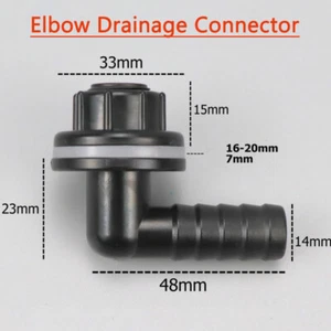 Elbow Drainage Connector Water Hose Barb Fitting for Aquarium Fish Tank Pond - Picture 1 of 6