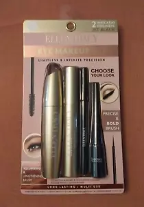 ELLEN TRACY EYE MAKEUP SET w/2 MASCARAS 2 EYELINERS JET BLACK Exp. 12/25 - Picture 1 of 3