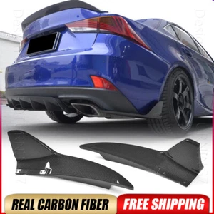 REAL Carbon Rear Bumper Splitters Fins Fits LEXUS IS300 IS200t IS350 Sedan 17-18 - Picture 1 of 13