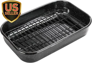 Roasting Pan with Rack, 16 X 11 Inch Rectangular Roasting Pan, 20Lb Turkey Roast - Picture 1 of 7