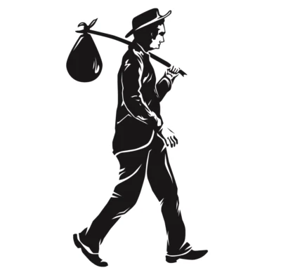 SALE!! Hobo Bindle, Hobo Handkerchief, Neckerchief, Old Fashion Polka Dot Hanky - Image 1 of 4