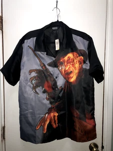 Freddy Krueger Sublimated Woven Button-Up Shirt (Freddy vs. Jason) — Size Large - Picture 1 of 2