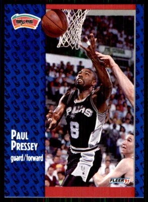 1991-92 Fleer Paul Pressey San Antonio Spurs #186 - Image 1 of 2