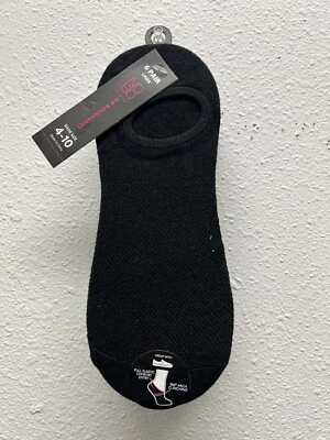 6-Pack | No Boundaries Women’s Size 4-10 Stay-Put Fashion Liner Socks • Black - Image 1 of 4