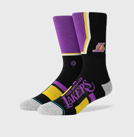 Stance INFIKNIT Casual NBA Los Angeles Lakers Shortcut 2 Crew Socks Large 9-13 Cover