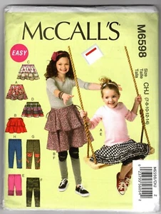 Faldas y leggings para niñas McCALL'S M6598 tallas 7-8 -10 -12 -14 sin cortar - Imagen 1 de 3