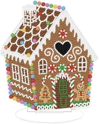 5D DIY Cute Christmas Gingerbread House Diamond Painting Kit - Image 1 of 4