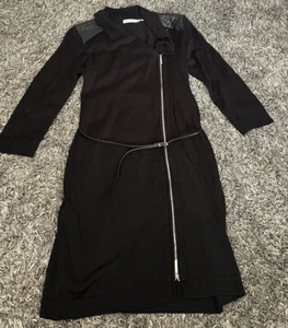 Calvin Klein Belted Front Zip Sweater Dress Women’s Large Casual Winter #916 - Picture 1 of 5