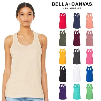 BELLA + CANVAS Women's Jersey Racerback Tank Top Shirt Relaxed Fit 6008