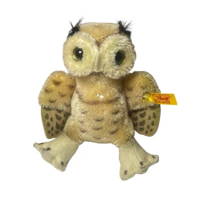 Steiff Wittie Owl 5 Inch Mohair Realistic EAN 033131 Made In Germany Stuffed - Image 1 of 4