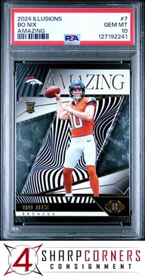 2024 PANINI ILLUSIONS AMAZING #7 BO NIX RC PSA 10 - Image 1 of 2