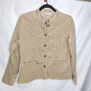 Prewick & Moore Tan Corduroy Jacket Brass Button Sz M Equestrian Preppy Academia - Picture 1 of 6