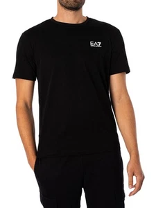 EA7 Men's Chest Logo T-Shirt, Black - Picture 1 of 6