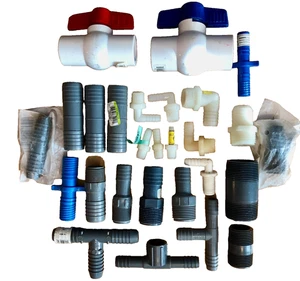 27PC Lot PVC Valves, Tees, Barbs, 90's, Nipples - Lasco/MSI/B.P. CO {NOS} - Picture 1 of 15