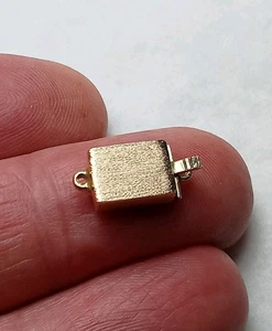 Vintage 9ct gold push in box clasp for a necklace 1.46 grams 1984 London HM. - Picture 1 of 9