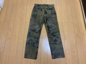 Mens Schott Schott Leather Pants Camouflage W32 Cowhide - Picture 1 of 5