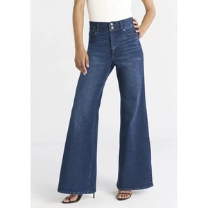 Sofia Vergara Margot Wide Leg Super High Rise Jeans Gr. 16 Blau Stretch Denim - Bild 1 von 10