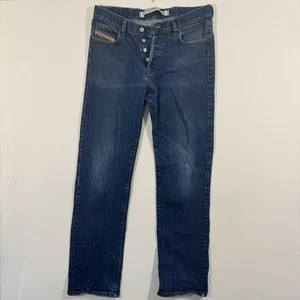 Diesel Jeans Mens 34x32 Blue Industry Kulter Straight Leg Button Fly Denim Y2K - Picture 1 of 14
