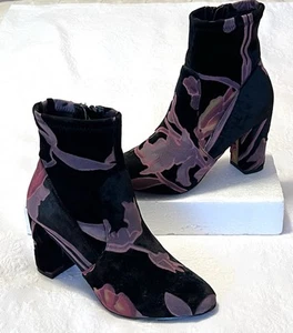 Stivaletti Steve Madden Emison V neri in velluto floreale taglia 8,5 - Foto 1 di 10