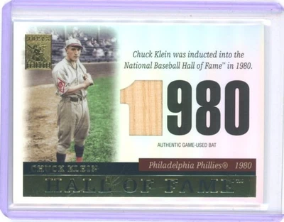 Chuck Klein Topps 2004 tributo salón de la fama juego usado reliquia de murciélago/107!! Foto 1 de 2