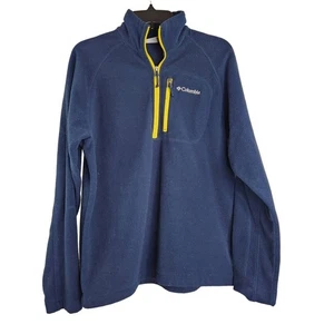 Columbia Sweatshirt Pullover Blue Quarter Zip Layer Jacket Adult Size M  - Picture 1 of 12