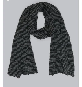 Bufanda a rayas arrugadas Eileen Fisher Ramie talla única - Imagen 1 de 15