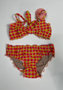 NEW PG Girls Check Plaid 2 Piece Swimsuit Size 8 - Picture 1 of 3