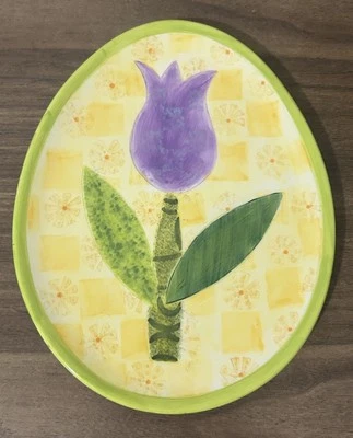 Dept 56 Burst of Spring Egg Plates - Flower Dish by Jane Davies Easter - Image 1 of 3