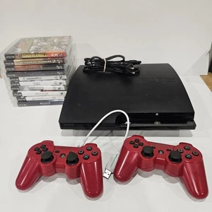 Sony Playstation 3 Slim Console PS3 250GB CECH-2101B Two Red Controller CECHZC2U - Bild 1 von 10
