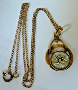 Vintage GF Eastern Star Pendant on Necklace 18" Chain Gold Filled - Picture 1 of 3