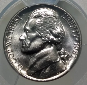 1987-P Jefferson Nickel PCGS MS65FS - Picture 1 of 4