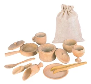 Sensory Bin Tools Toys with Storage Bag Montessori Toys Tea Set 13 Pcs - Picture 1 of 10