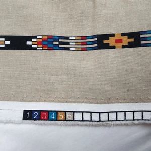 Southwestern Stripe Cotton Fabric Beige Cranston Print Works Private Line 2 yds - Picture 1 of 6
