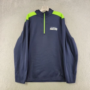 Seattle Seahawks Sweater Mens XL Extra Large Blue Pullover 1/4 Zip Mock Neck - Picture 1 of 10