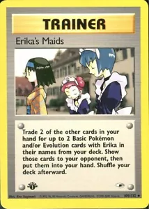 Erika's Maids 109/132 1st Edition Gym Heroes Trainer Pokemon Card - Foto 1 di 1